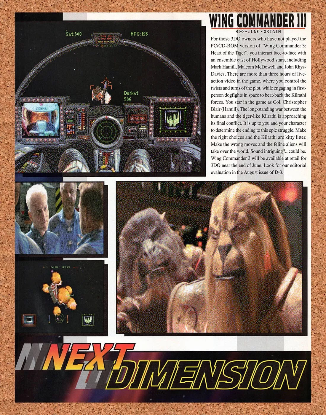 1995 Wing Commander III PC Original Ad v1