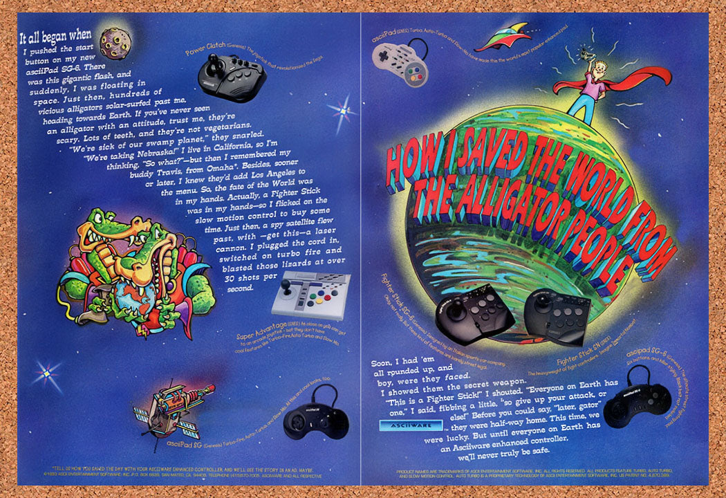 1993 ASCIIWARE SNES Sega Accessories Original Ad v1