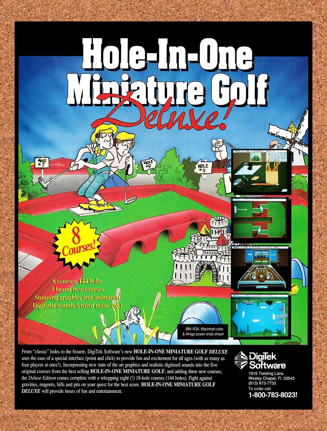 1993 Hole-In-One Miniature Golf Deluxe! MS-DOS Original Advert / Retro Promo v1