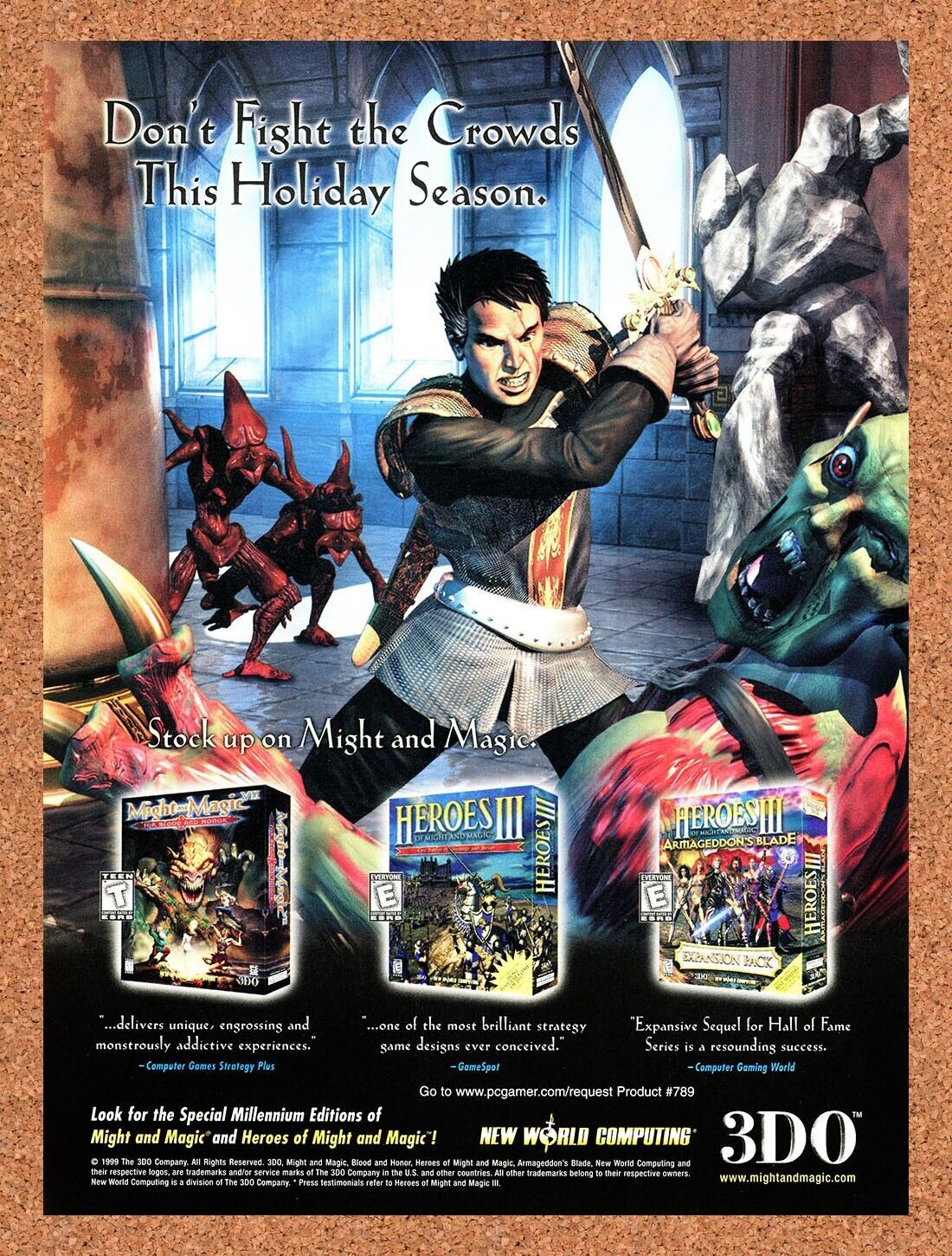 Heroes Of Might And Magic III PC Original 2007 Ad Authentic Holiday Game Promo