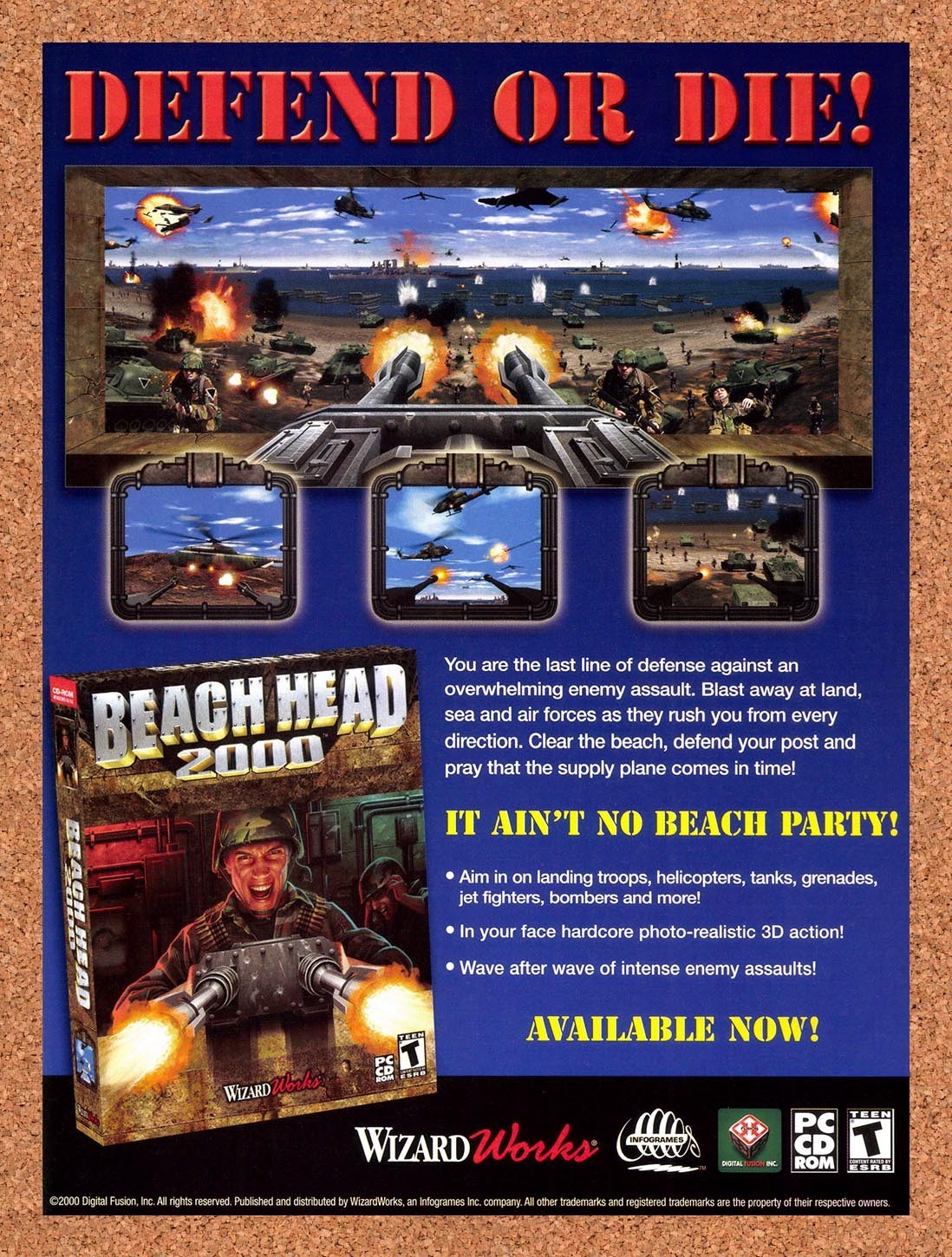 2000 Beach Head 2000 PC Original Advertisement / Retro Promo v1