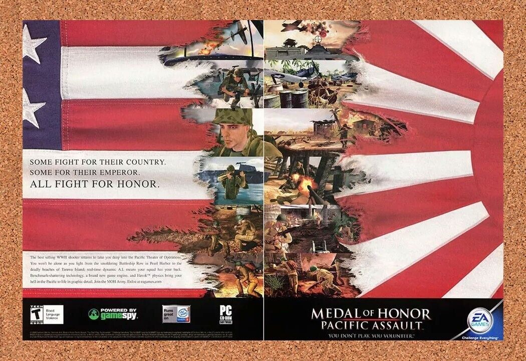 Medal Of Honor Pacific Assault PC Original 2006 Ad Authentic Video Game Promo