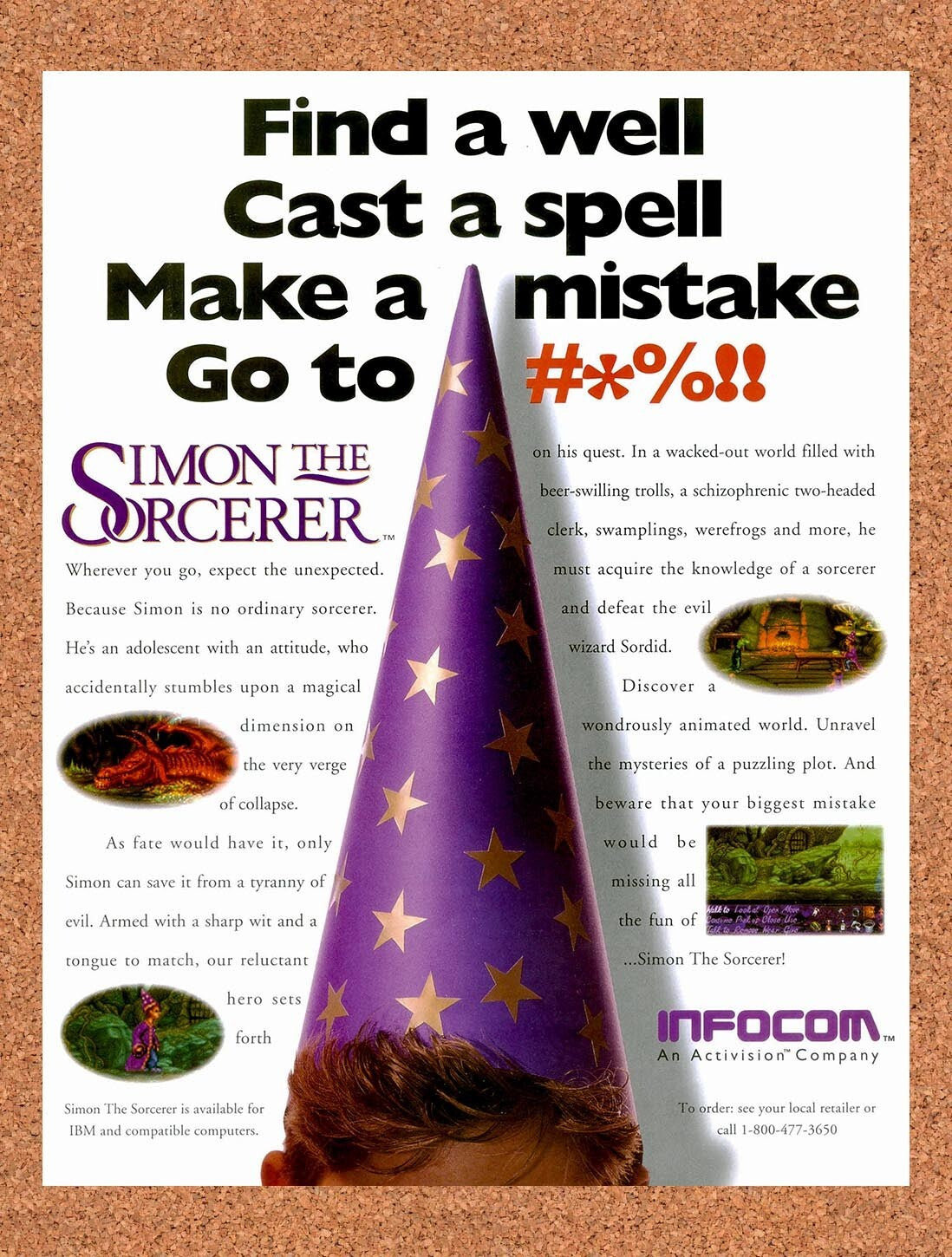 1993 Simon The Sorcerer PC Original Advertisement / Retro Promo v1