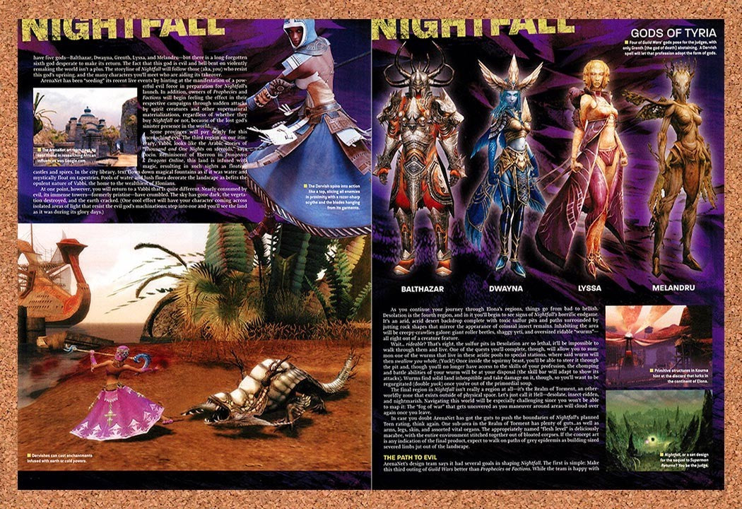 2006 Guild Wars Nightfall PC Original Advertisement / Retro Promo vr3