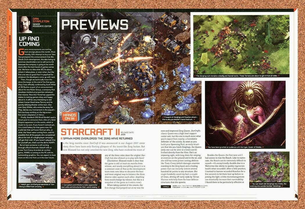 StarCraft II PC Original 2008 Ad Authentic Blizzard Preview Video Game Promo
