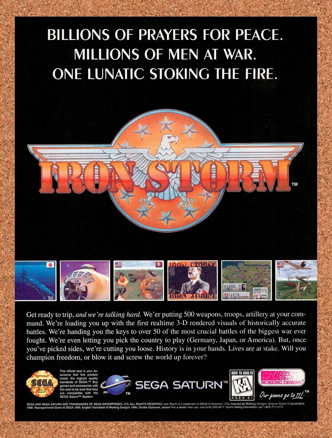 1996 Iron Storm Saturn Original Advertisement / Retro Wall Art v2