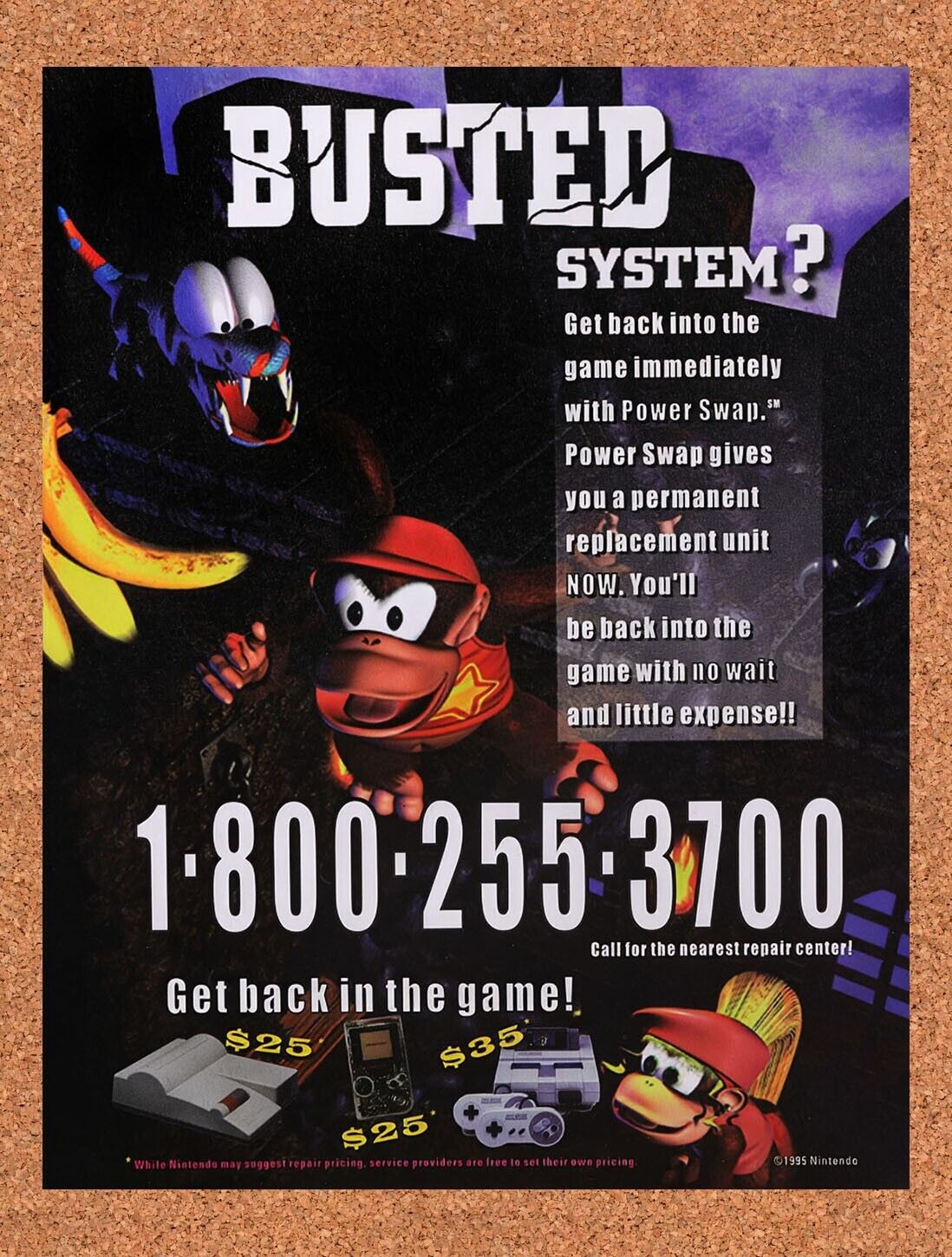 1995 Nintendo Power Swap Original Advertisement / Retro Wall Art v6