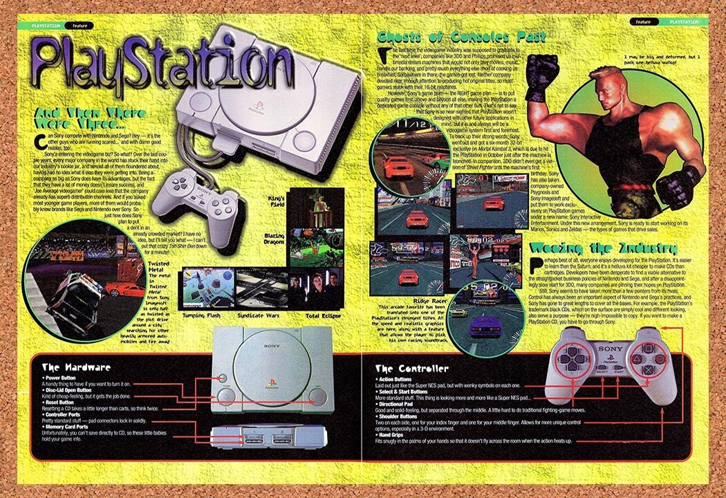 1995 Sony PS1 Launch Review Original Advertisement / Retro Wall Art v13