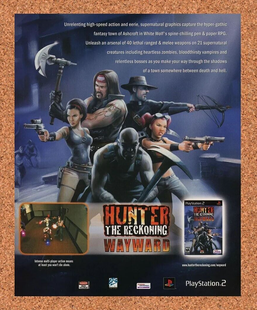 Hunter The Reckoning Wayward Xbox Original 2005 Ad Authentic Video Game Promo v2