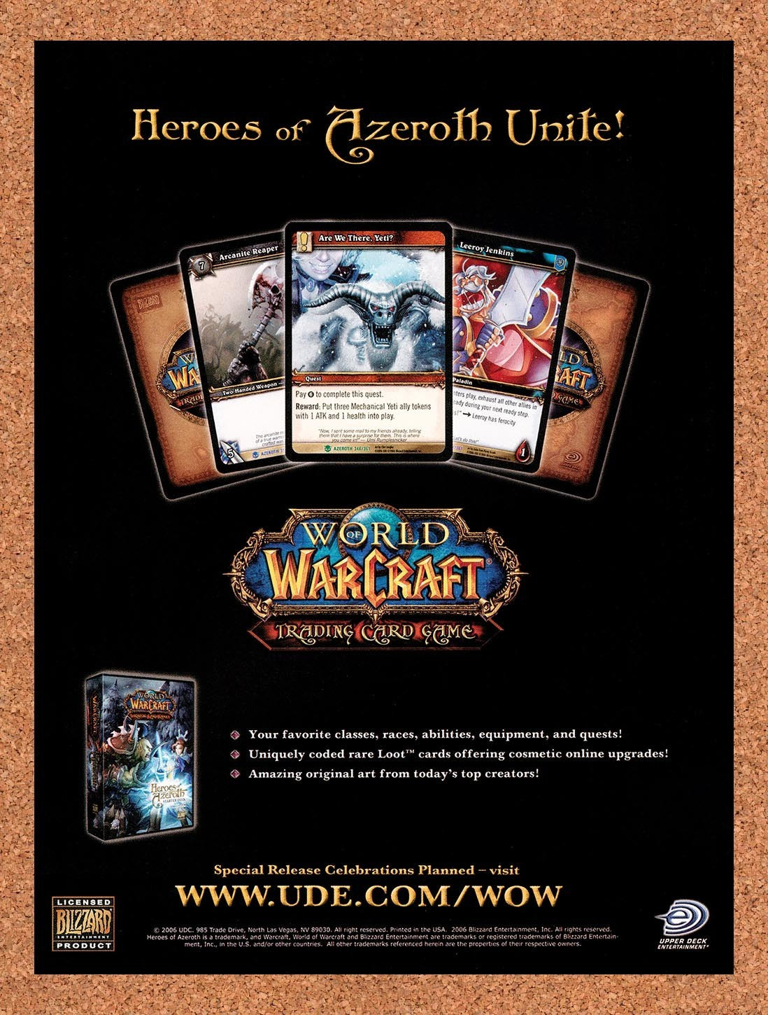 2006 World Of WarCraft Card Game Are We There Yeti? Original Ad / Promo v2