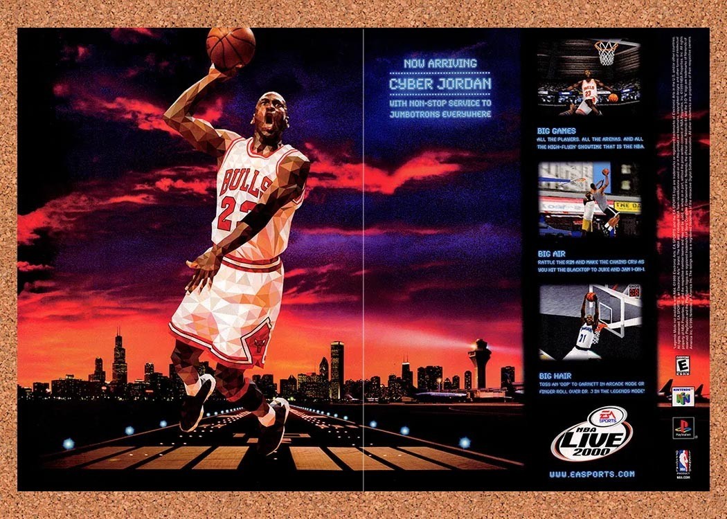 1999 NBA Live 2000 PS1 Original Advertisement / Retro Promo v1