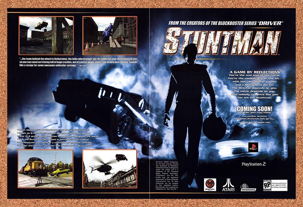 2002 Stuntman PS2 Original Advertisement / Retro Promo v1