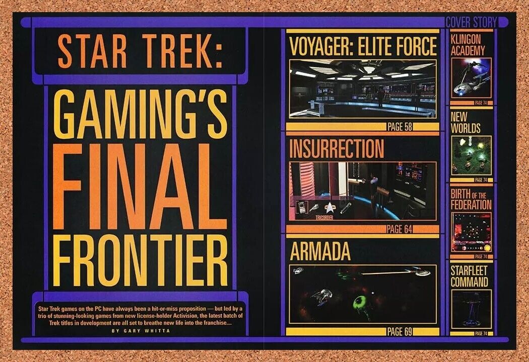 Star Trek PC Original 2001 Ad Authentic Voyager Cover Story Video Game Promo