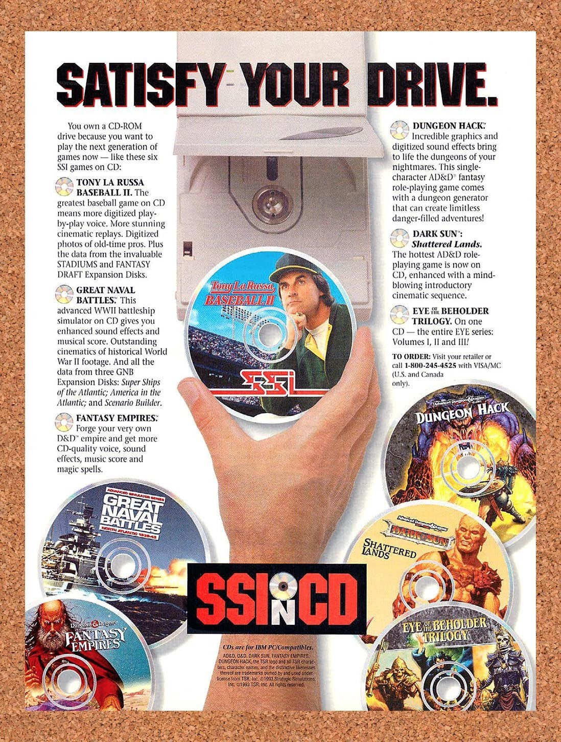 1994 SSI Games ON CD-ROM Original Advertisement / Retro Promo v3