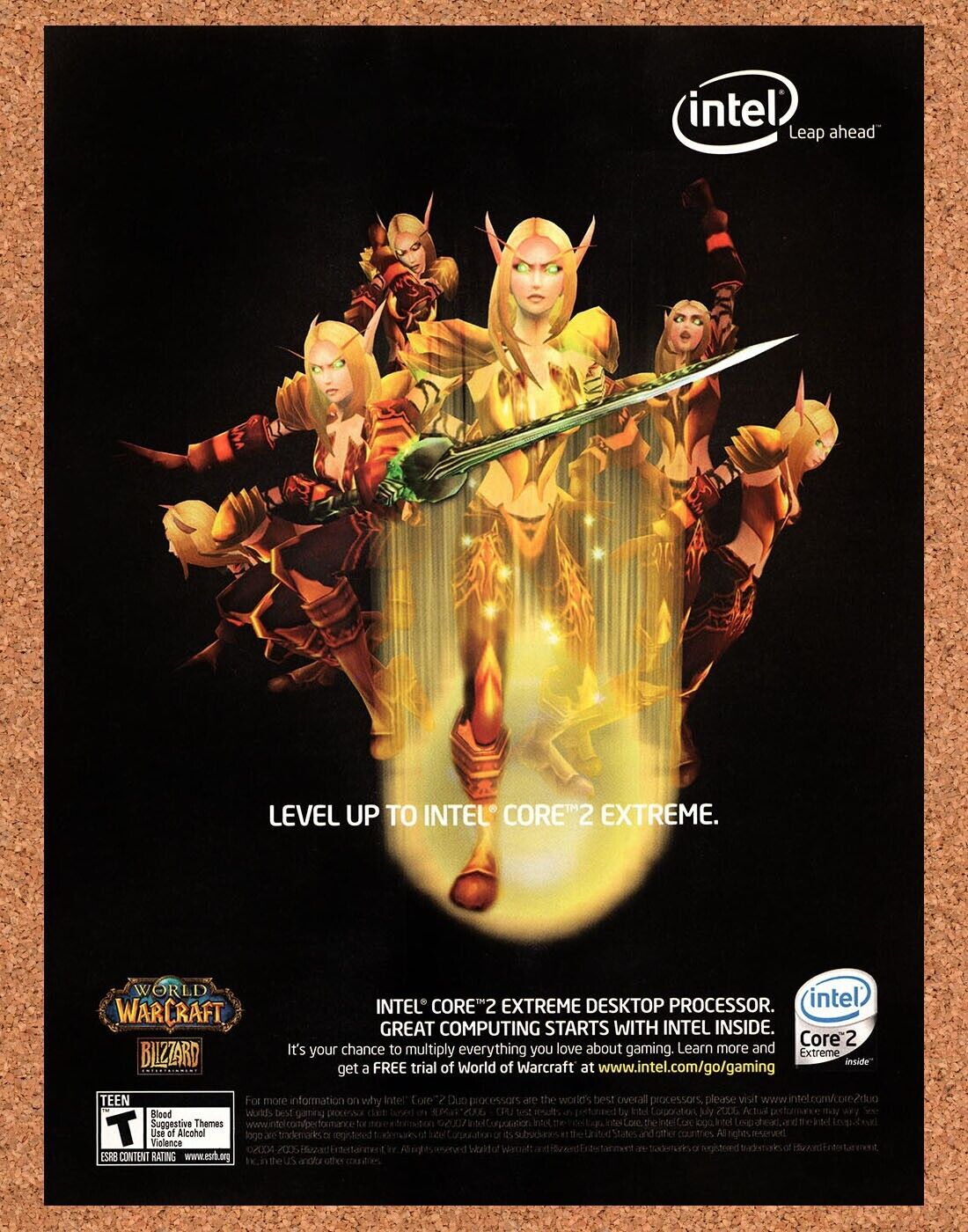 World Of WarCraft Burning Crusade Original 2006 Vintage Ad - Intel Core 2 Promo