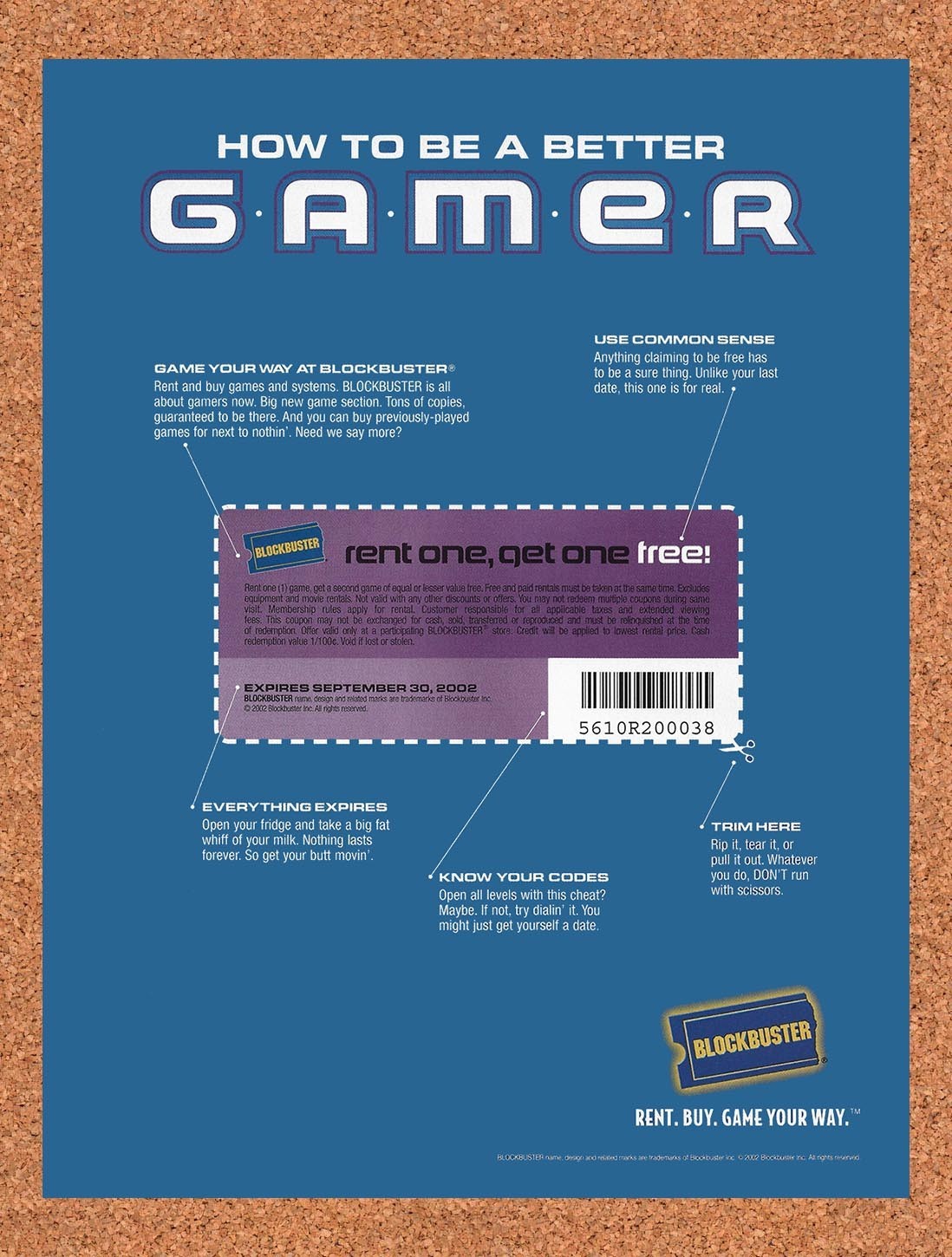 2003 Blockbuster Rebate Game Rentals Original Advertisement / Retro Promo v4