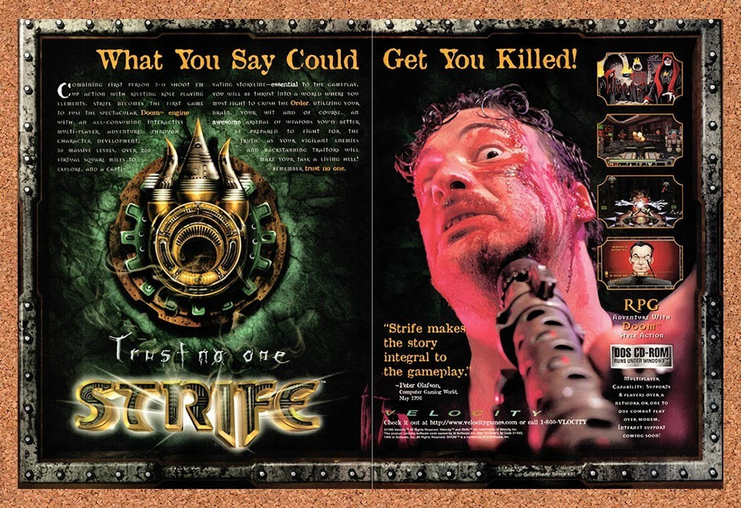 1996 Strife PC Original Advertisement / Retro Promo v3