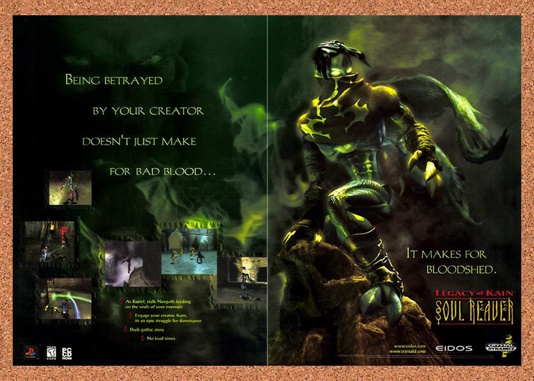 1999 Legacy Of Kain Soul Reaver PC Original Advertisement / Retro Promo v5