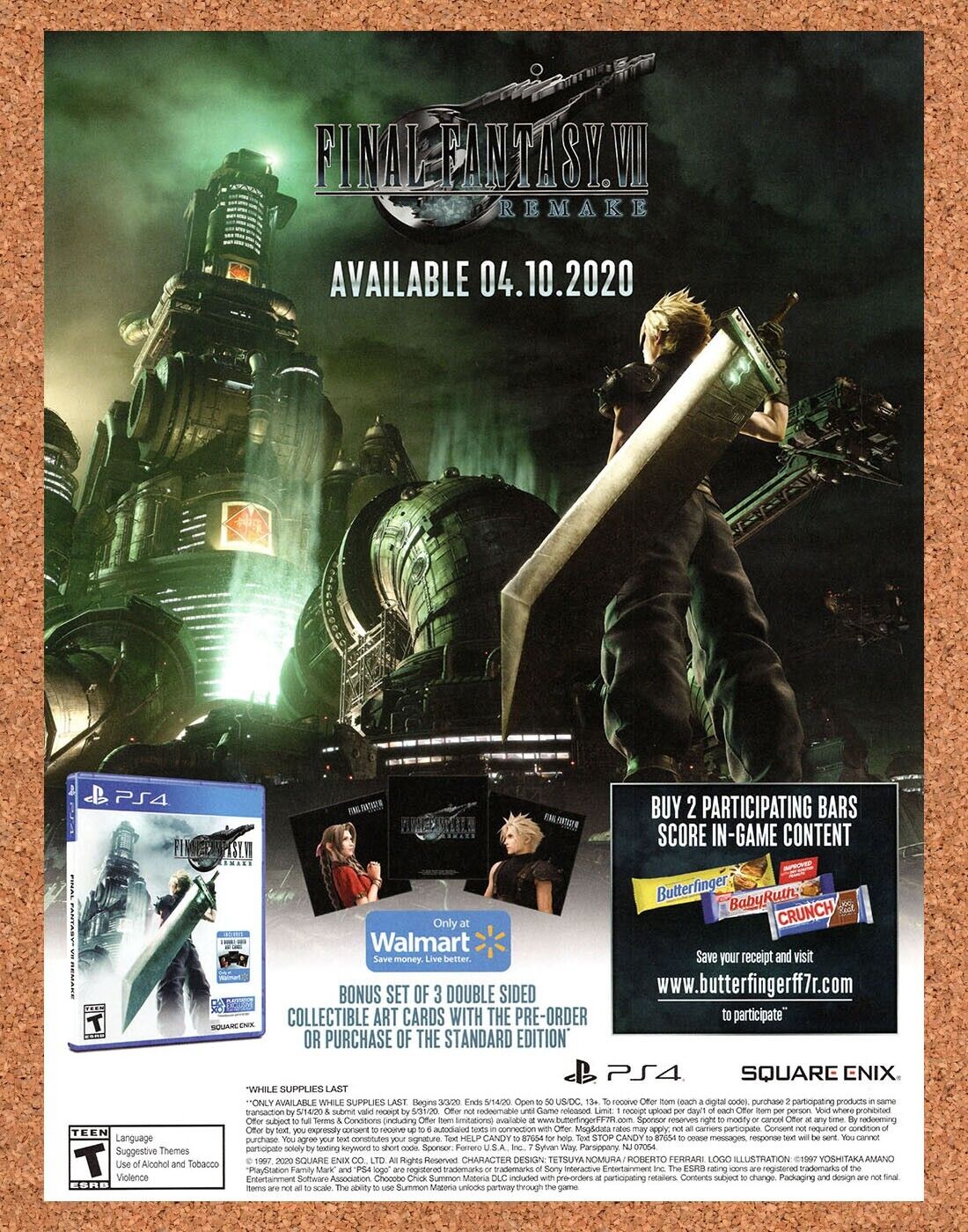 Final Fantasy VII Remake Original 2020 Ad - Nestle Video Game Display Promo