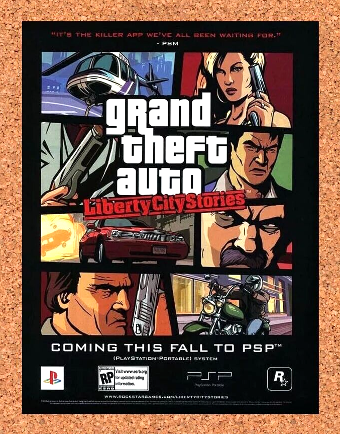 Grand Theft Auto Liberty City Stories PSP Original 2006 Ad GTA Promo