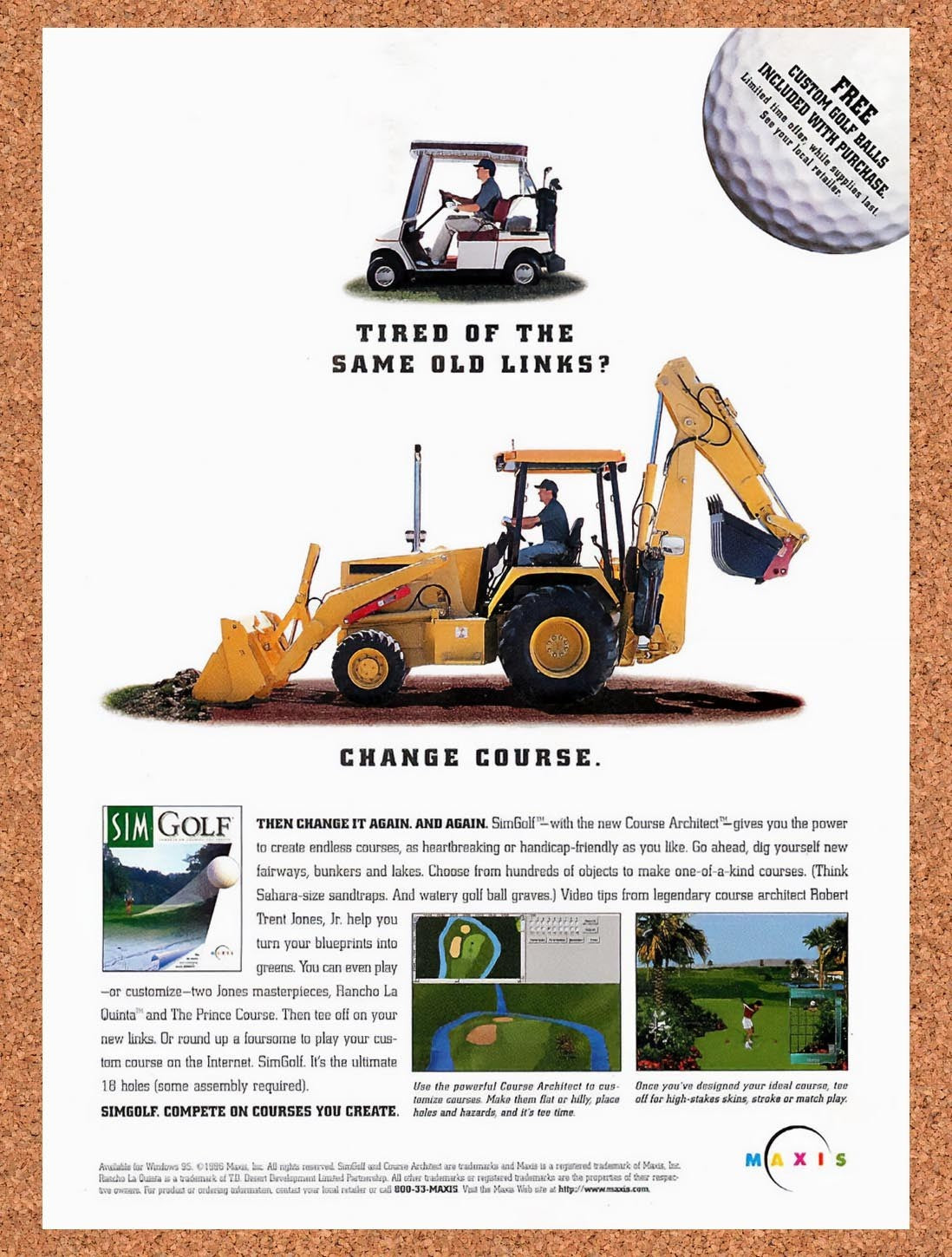 1996 Sim Golf PC Original Advertisement / Retro Promo v3