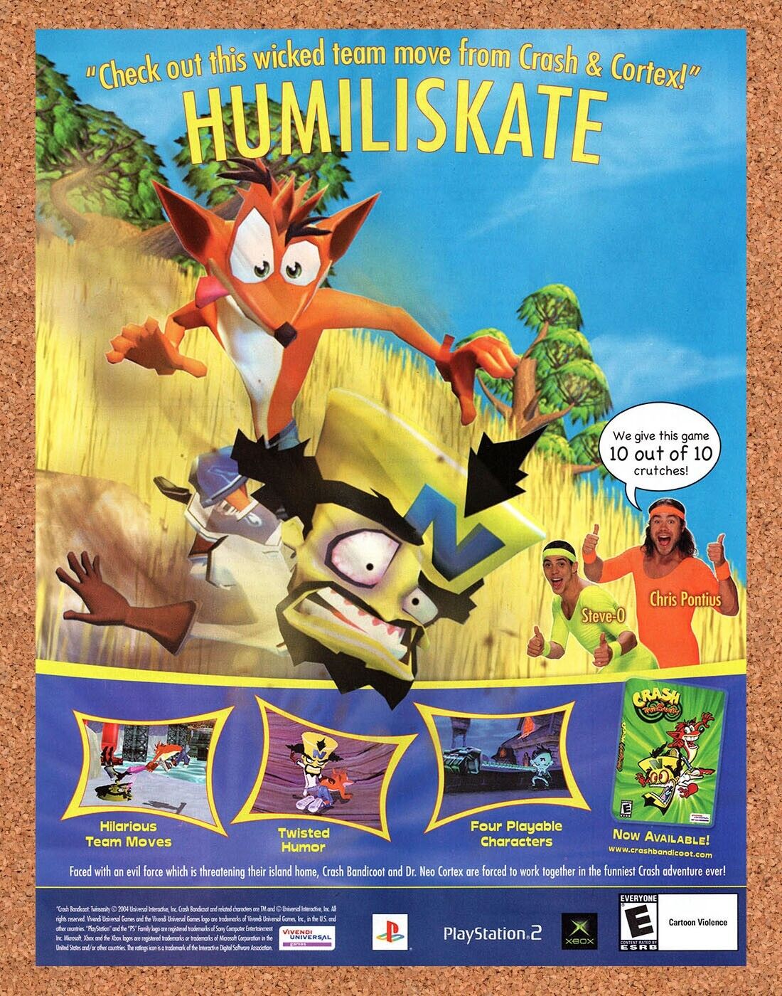 Crash Bandicoot TwinSanity PS2 Original 2004 Vintage Ad - Video Game Promo
