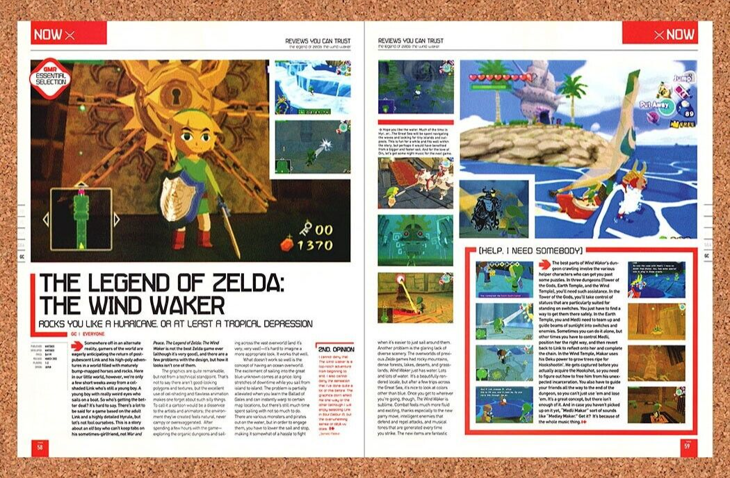 Legend Of Zelda Wind Waker GameCube Original 2003 Ad Authentic Game Art Promo