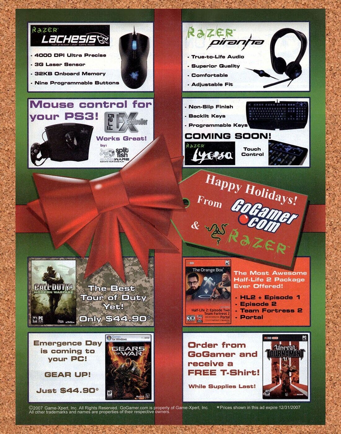 Go Gamer PC Games Original 2007 Vintage Ad - Holiday Video Game Promo