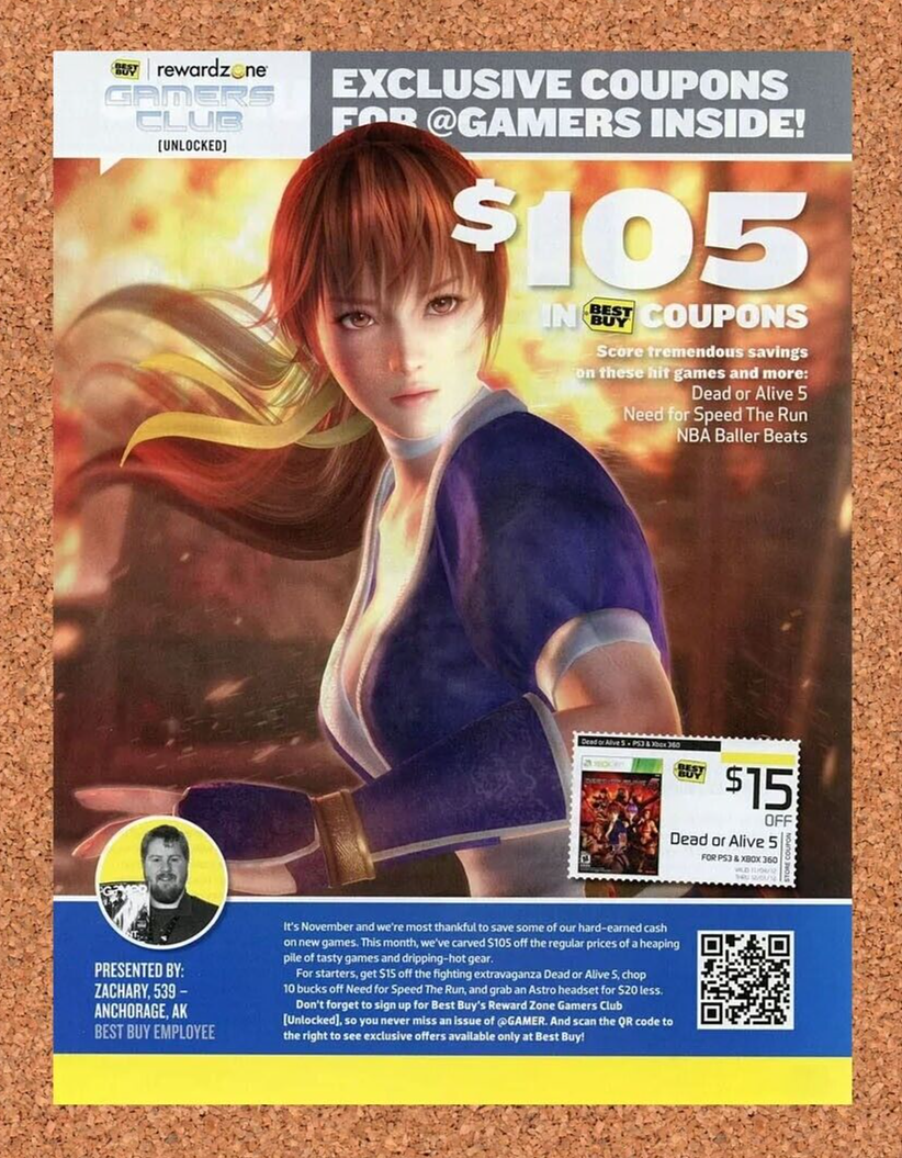 Dead Or Alive 5 Xbox 360 Original 2014 Ad Authentic Best Buy Video Game Rebate