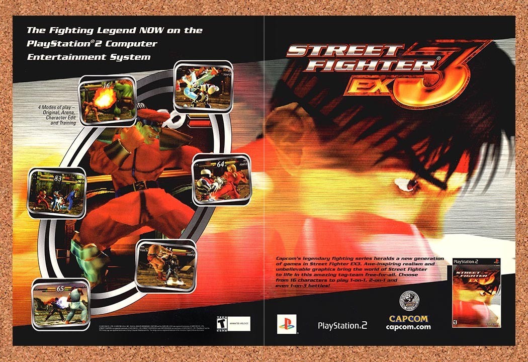 2001 Street Fighter EX3 PS2 Original Advertisement / Retro Promo v2