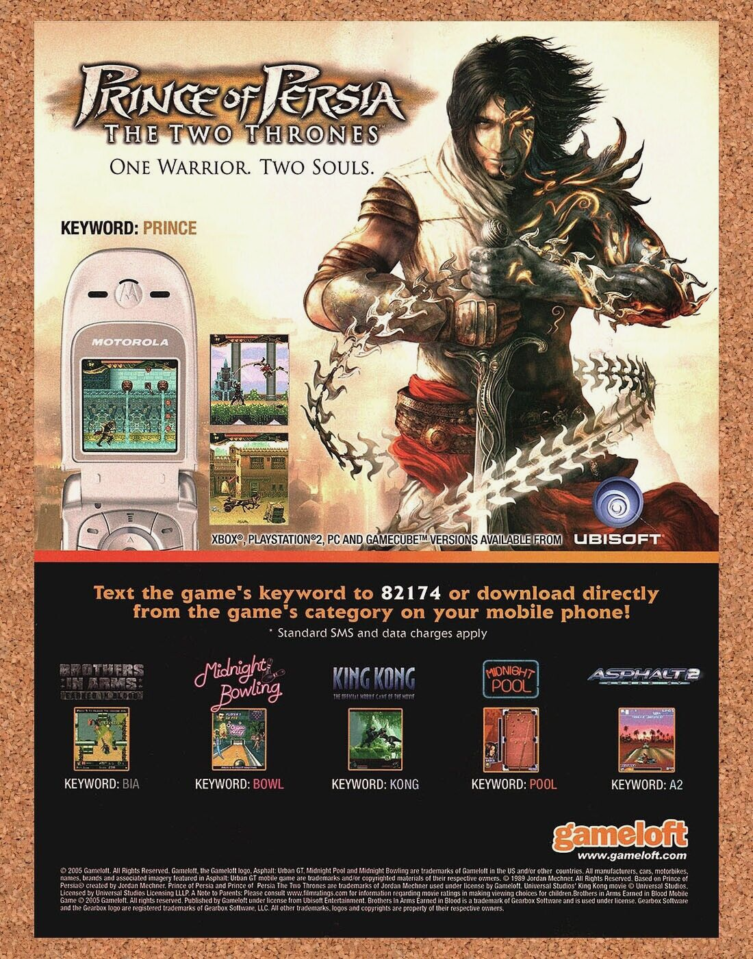 Original 2006 Prince Of Persia Two Thrones Mobile Ad - Video Game Art Promo