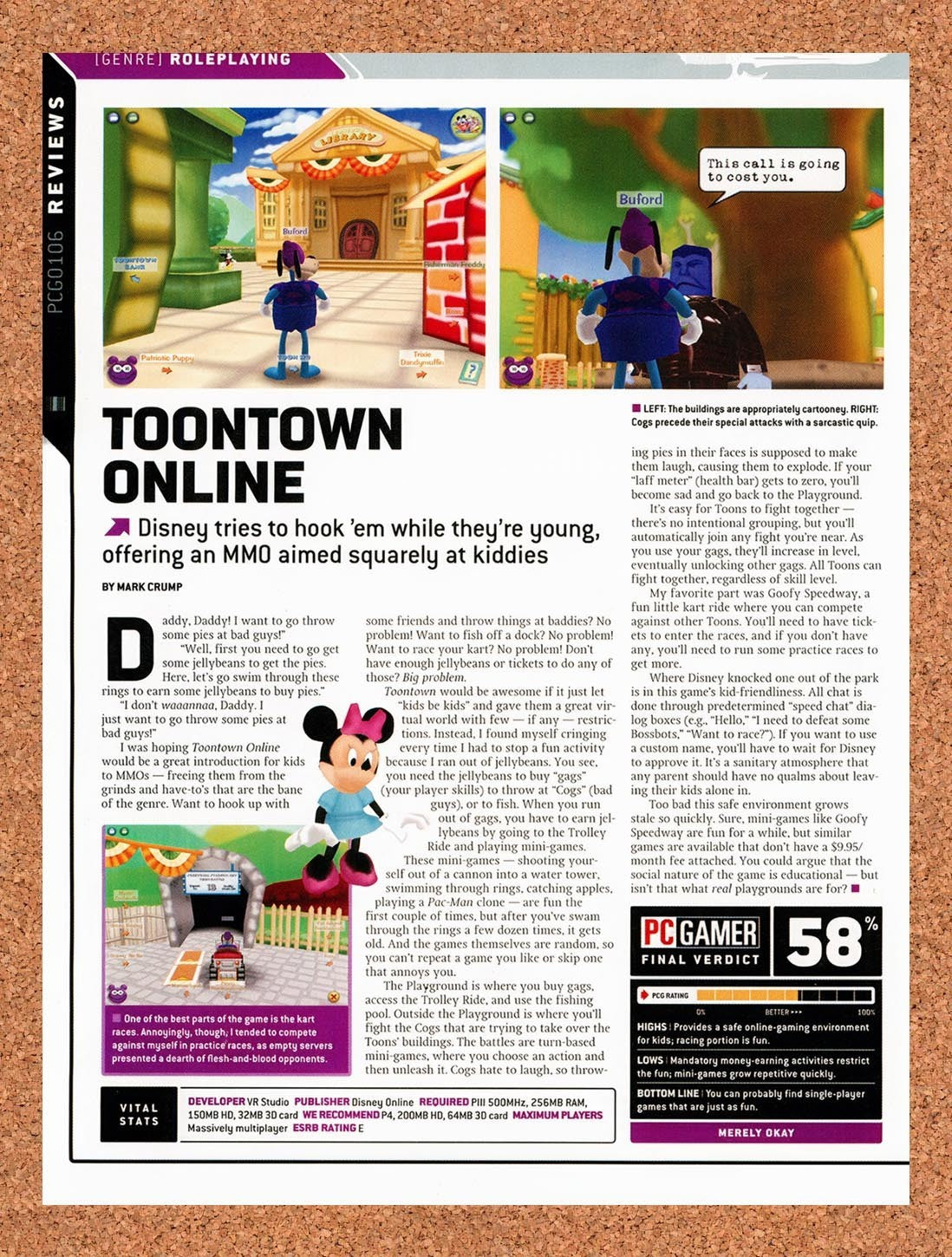 2006 Toontown Online PC Original Advertisement / Retro Promo vr1