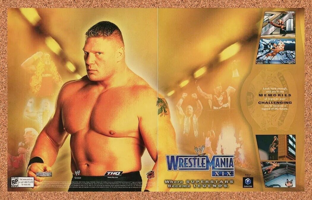 WWE WrestleMania XIX GameCube Original 2005 Ad Authentic Video Game Promo