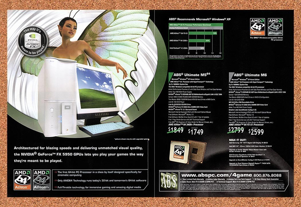 2004 nVidia GeForce FX 5950 GPU ABS Original Advertisement / Retro Promo v5