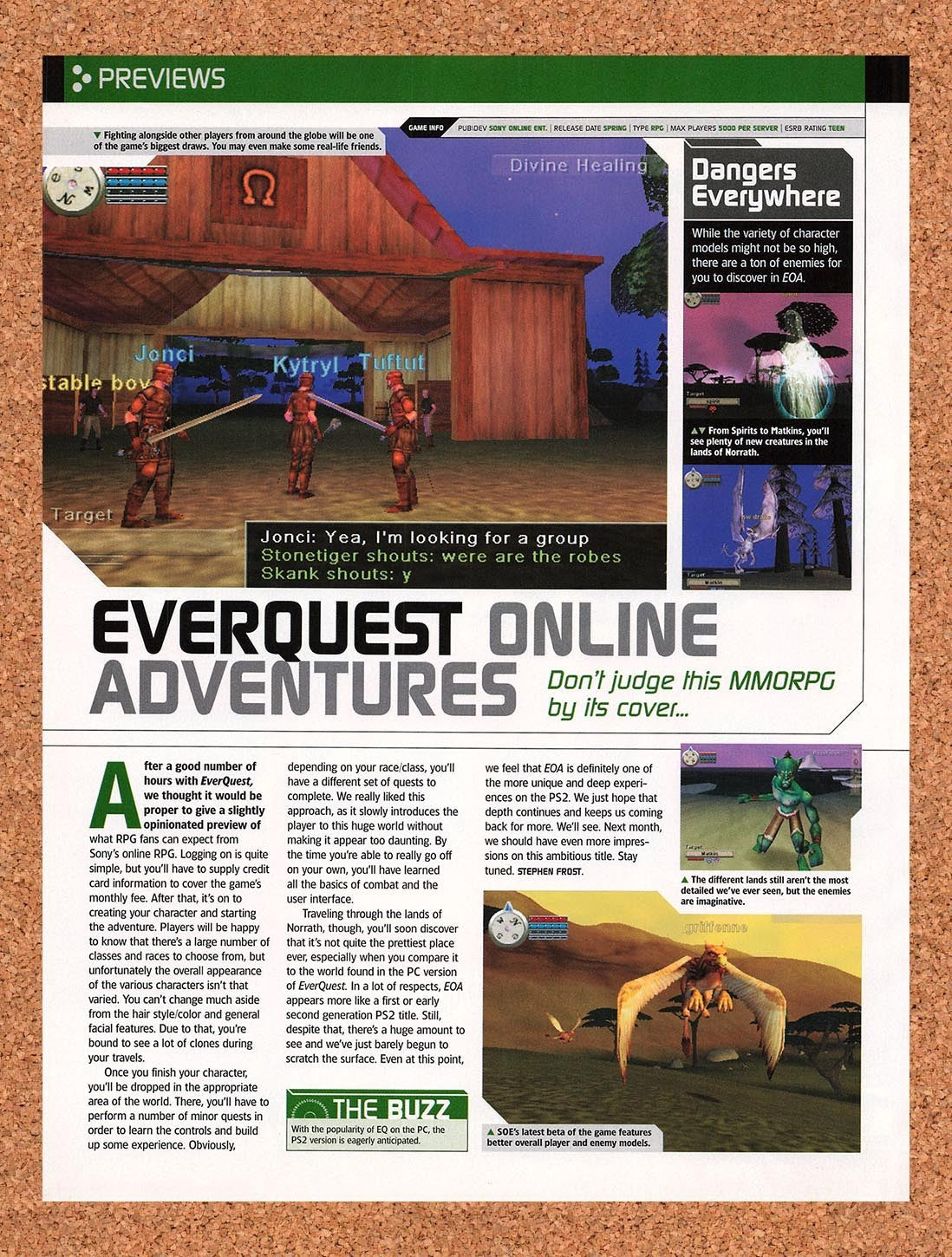 2003 EverQuest Online Adventures PS2 Preview Original Advertisement / Promo vr2