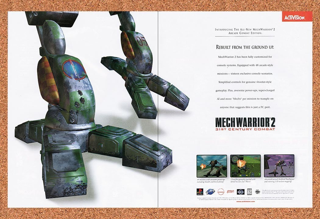 1997 MechWarrior 2 PS1 Original Advertisement / Retro Promo v10