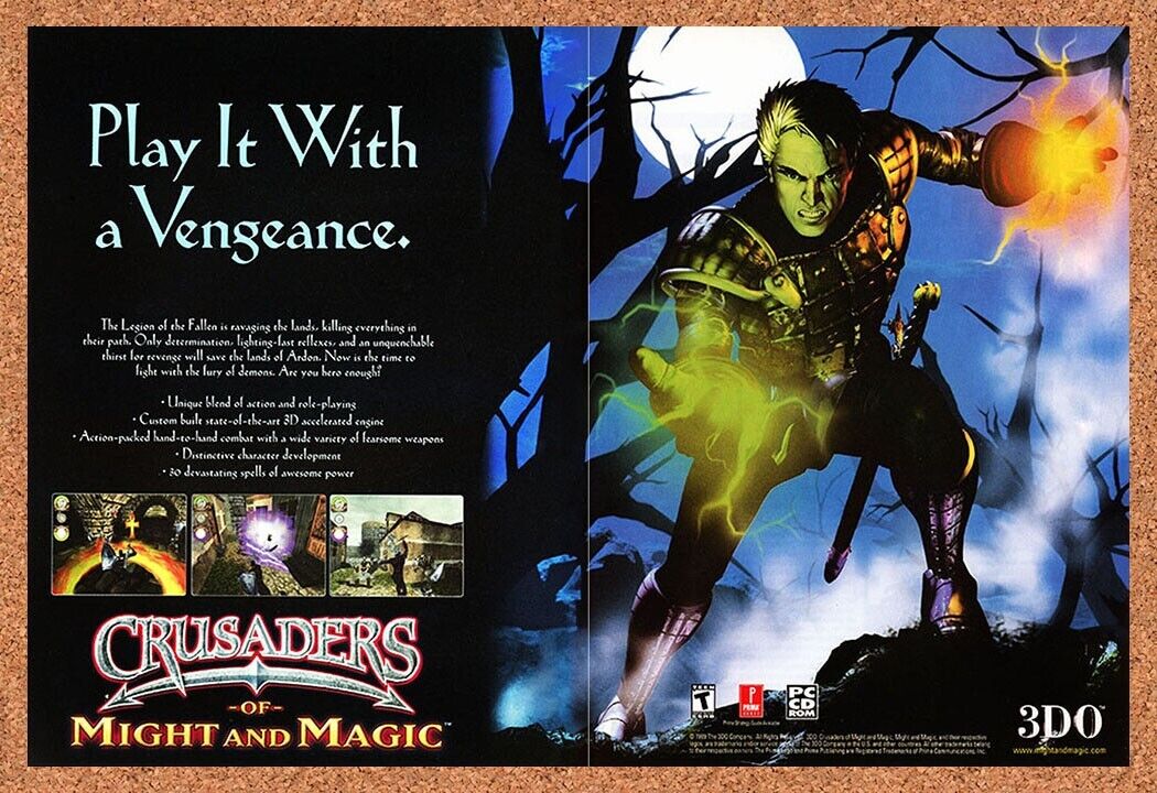 Crusaders Of Might And Magic PC Original 1998 Ad Authentic RPG Video Game Promo