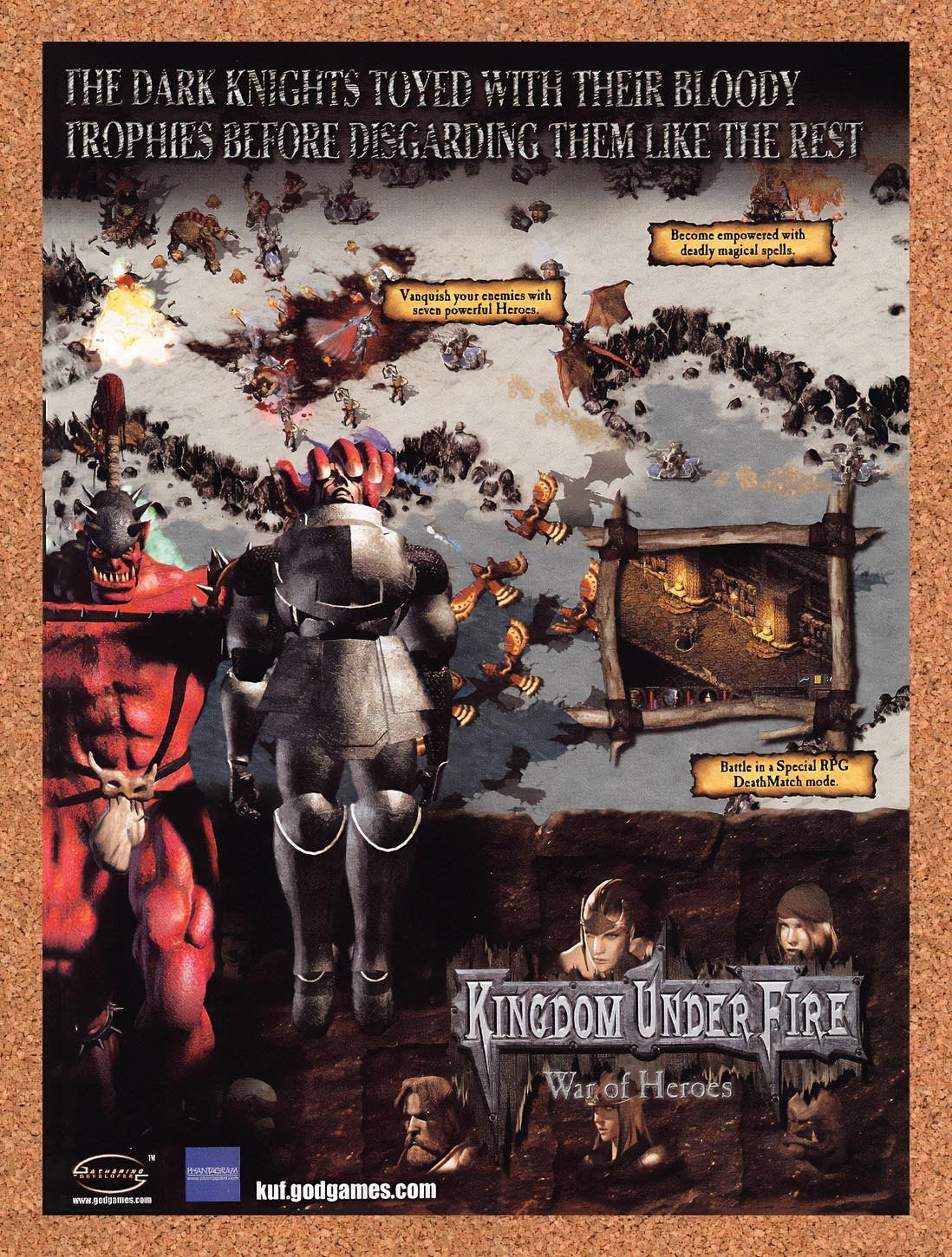 2000 Kingdom Under Fire War Of Heroes PC Original Advertisement / Retro Promo v1