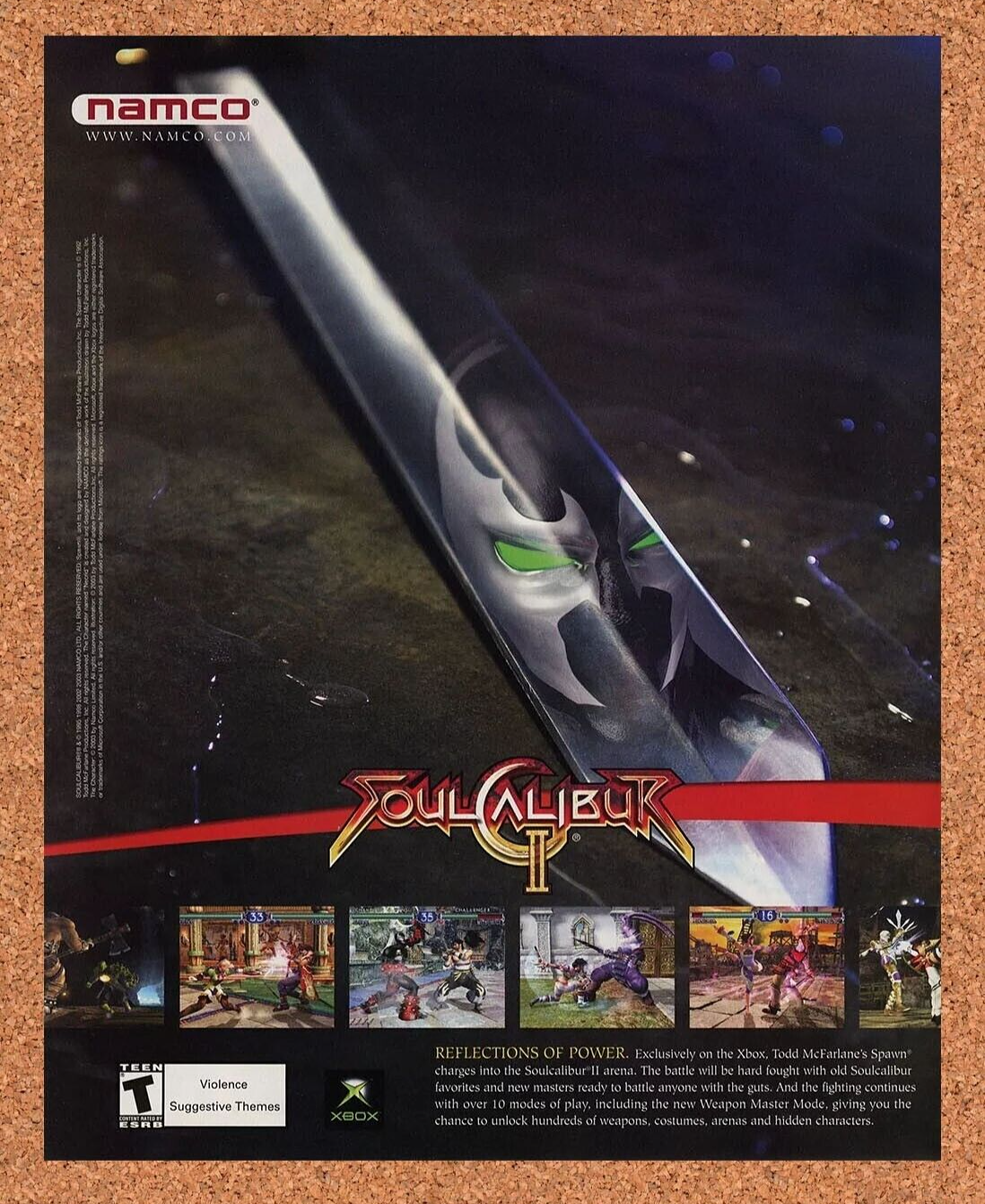 Soul Calibur II PS2 2 Original 2005 Ad Authentic Namco Video Game Promo v1