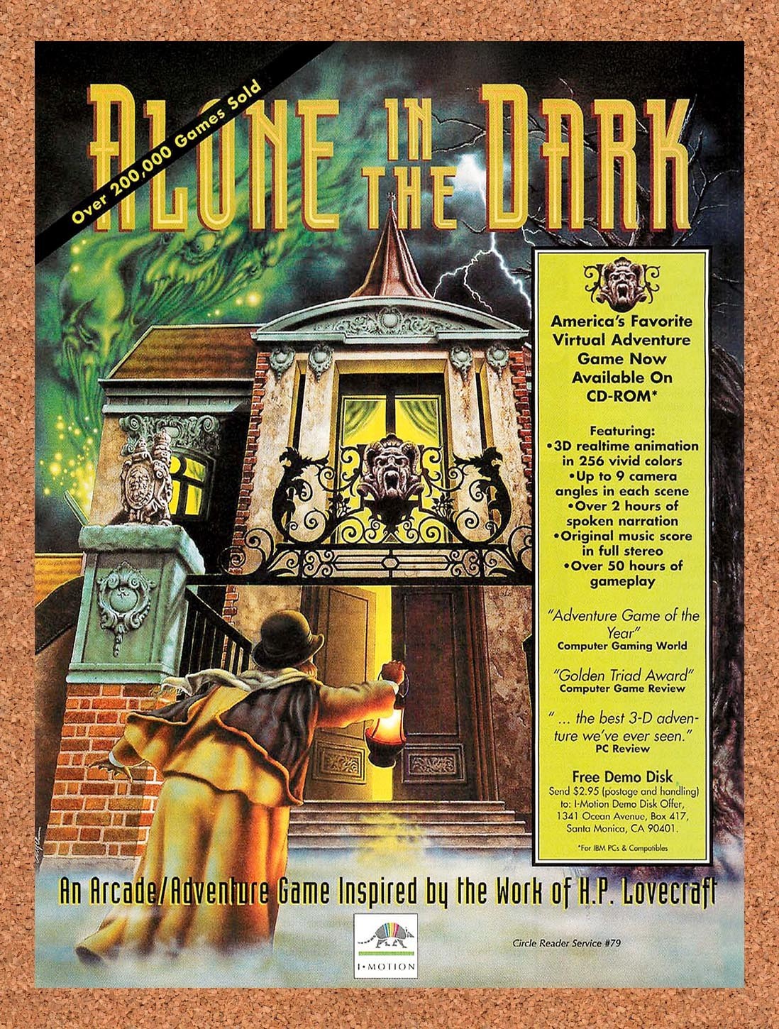 1994 Alone In The Dark PC Original Advertisement / Retro Promo v4