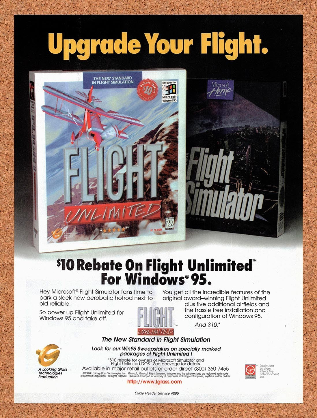 1996 Flight Unlimited Rebate Original Advertisement / Retro Promo v2