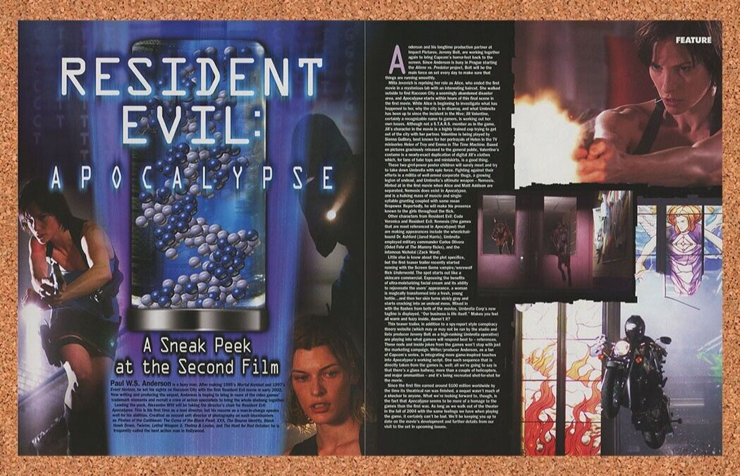 Resident Evil Apocalypse Movie Original 2005 Ad Authentic Retro Horror Promo