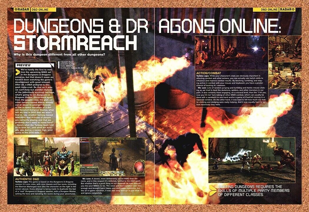 Original 2005 Dungeons And Dragons Stormreach PC Vintage Ad - Video Game Promo