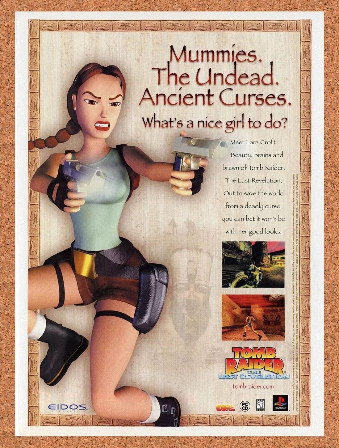 Tomb Raider The Last Revelation PS1 Original 1999 Ad Authentic Game Promo