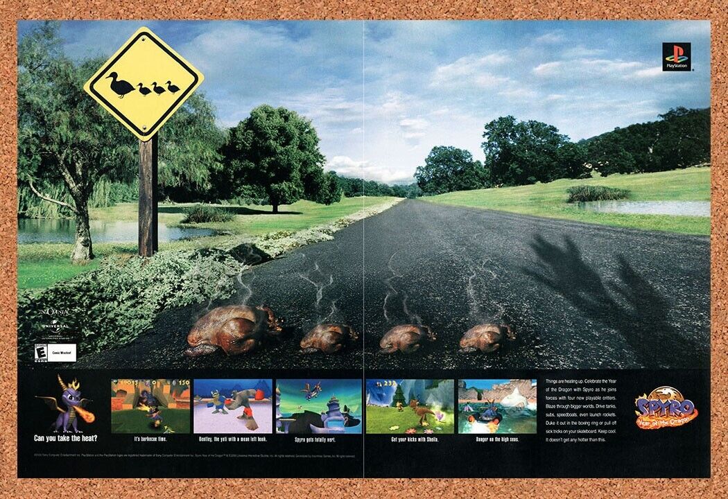 Spyro Year Of The Dragon PS1 Original 2003 Vintage Ad - Video Game Promo