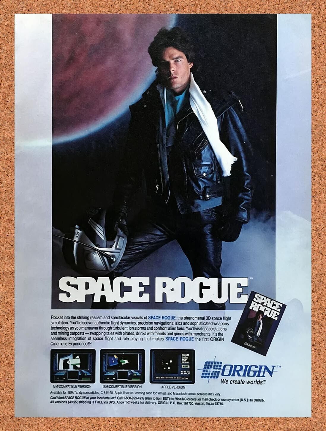1989 Space Rogue Tandy Original Advertisement / Retro Wall Art v1