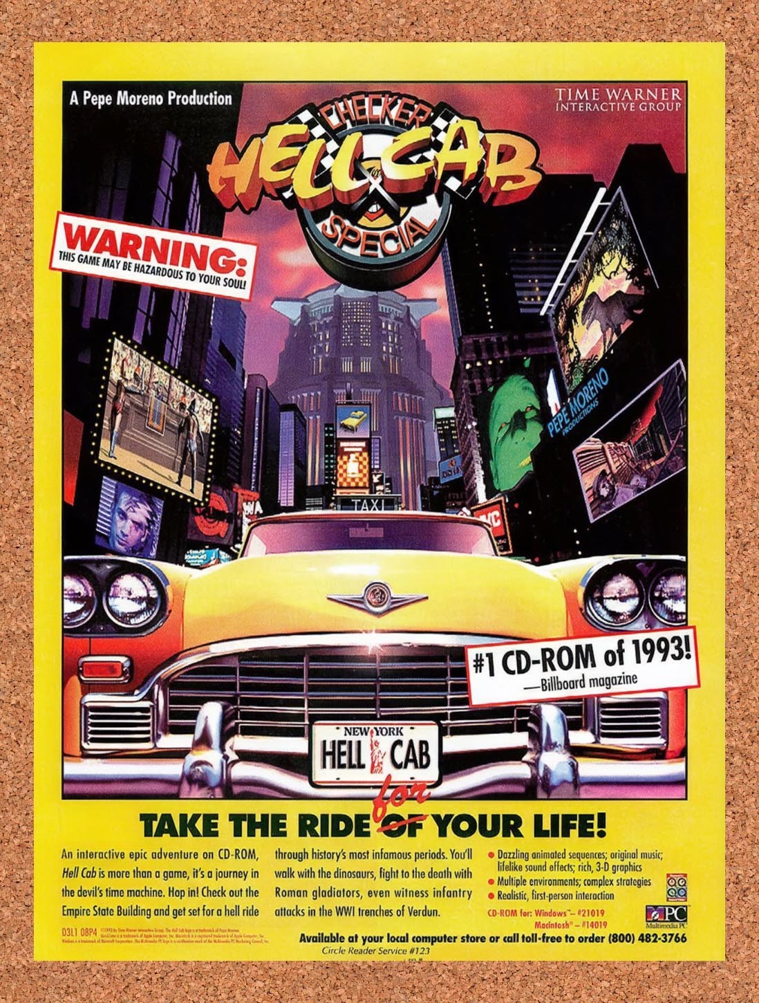 1994 Hell Cab Checker Special PC Original Advertisement / Retro Promo v1