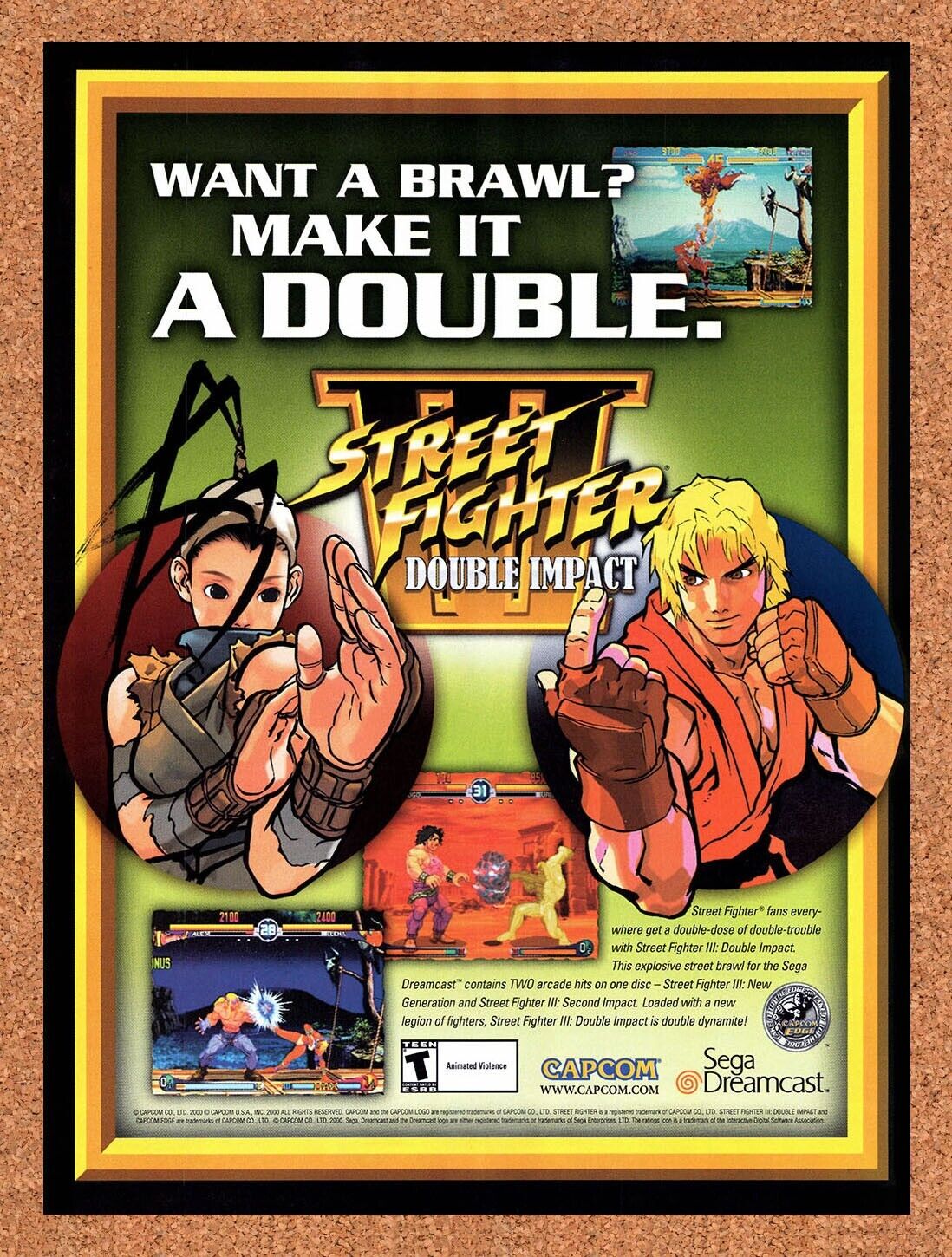 Street Fighter III Double Impact Dreamcast Original 2000 Vintage Ad