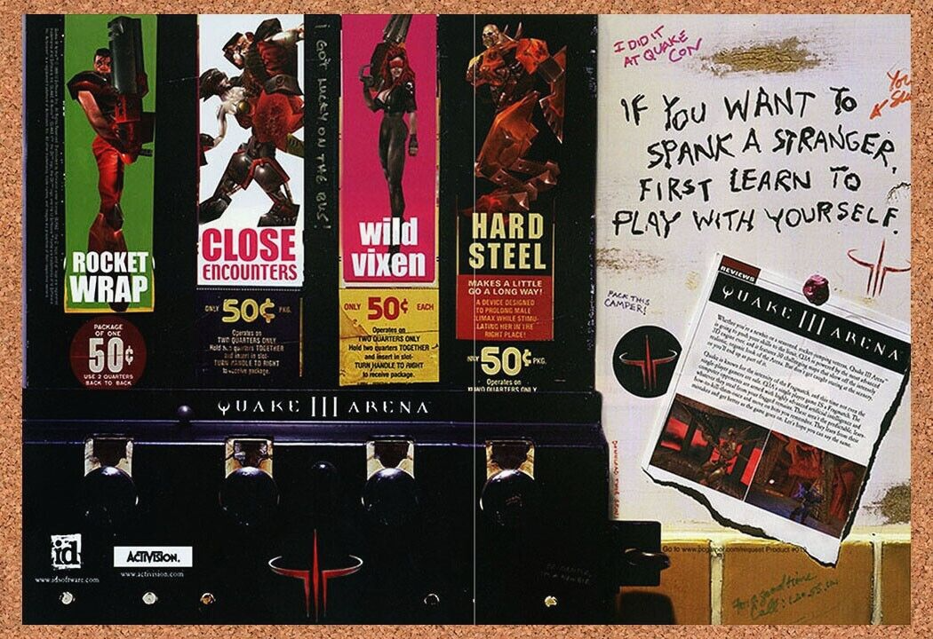 Quake 3 Arena PC III Original 2000 Ad Authentic Windows Video Game Promo