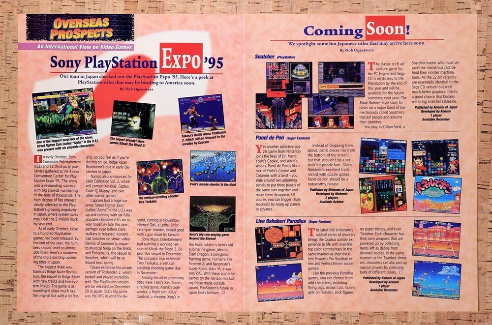 1996 Sony PS1 Expo Japan Upcoming Games Original Ad / Retro Wall Art v10